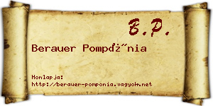Berauer Pompónia névjegykártya